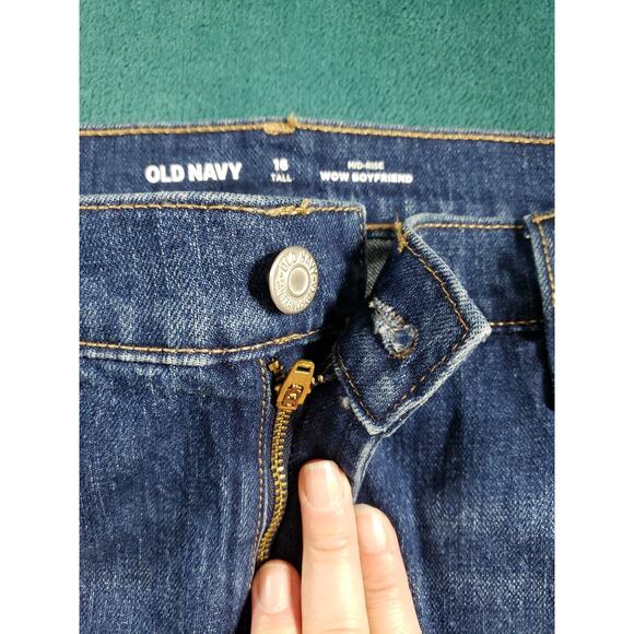 Old Navy Jeans Size 16 Tall Womens Blue Pants Stretch Mid Rise Boyfriend NWT - Picture 8 of 15